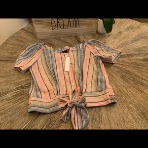 •Anthropologie• -Drew- tied crop tee